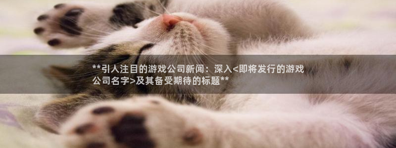 天辰注册会员开户：**引人注目的游戏公司新闻：深入<即将发行的游戏
公司名字>及其备受期待的标题**