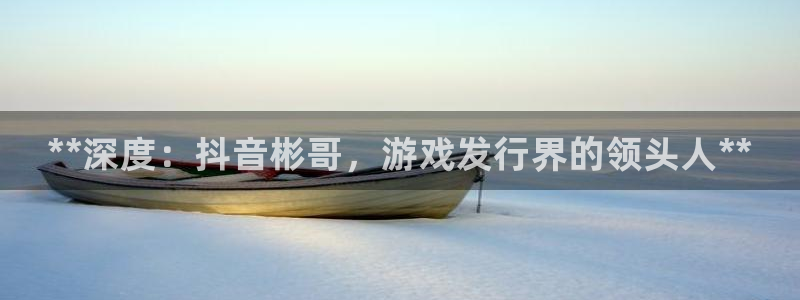 天辰平台用户登录：**深度：抖音彬哥，游戏发行界的领头人**